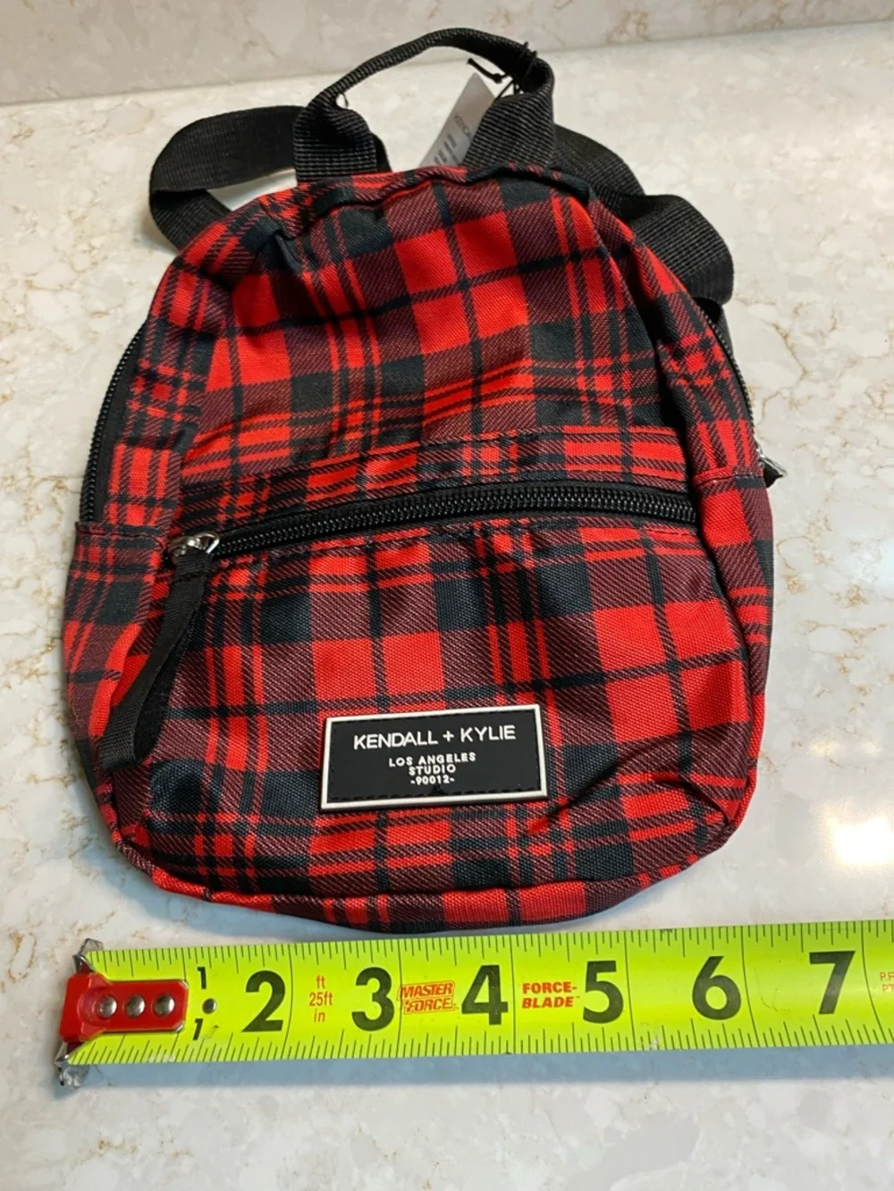 Kendall & Kylie Red and Black Plaid Mini Backpack